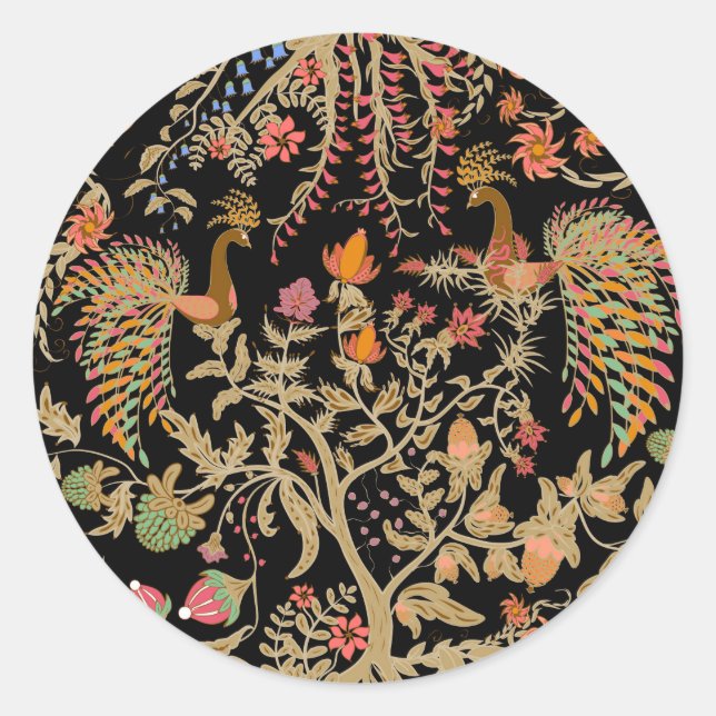 Birds of Paradise Classic Round Sticker (Front)