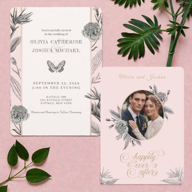 Birds of Paradise Custom Photo Wedding Invitation  (Creator Uploaded)