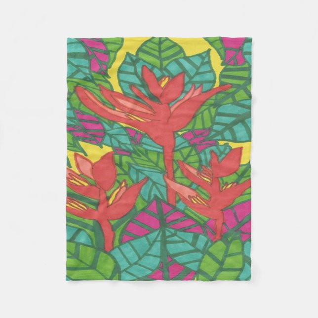 Birds of Paradise Fleece Blanket (Front)