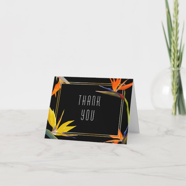 Birds of paradise Floral Thank You Card (Front)