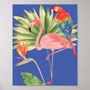 Birds of Paradise ~ Flower, Flamingo and Macaw Poster
