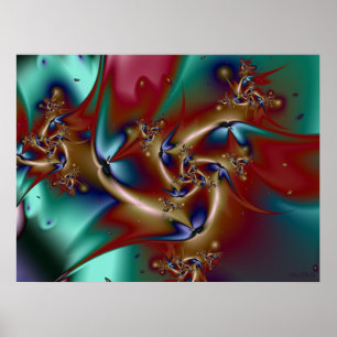 Birds of Paradise Fractal Poster