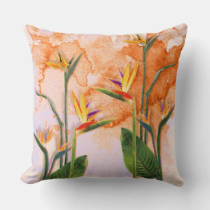  Birds of Paradise in Bloom Throw Pillow