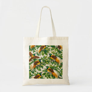 Birds of Paradise in Tropical Greenery Botanical Tote Bag