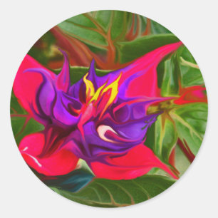 Birds Of Paradise Paint Pink Classic Round Sticker