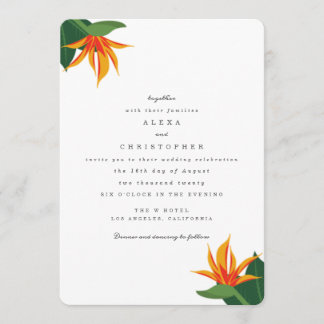 Birds of Paradise Tropical Beach Invitation de mar
