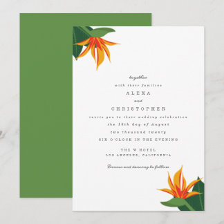 Birds of Paradise Tropical Beach Wedding Invite