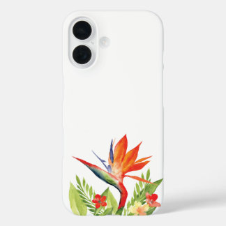 Birds of paradise watercolor floral iPhone 16 case