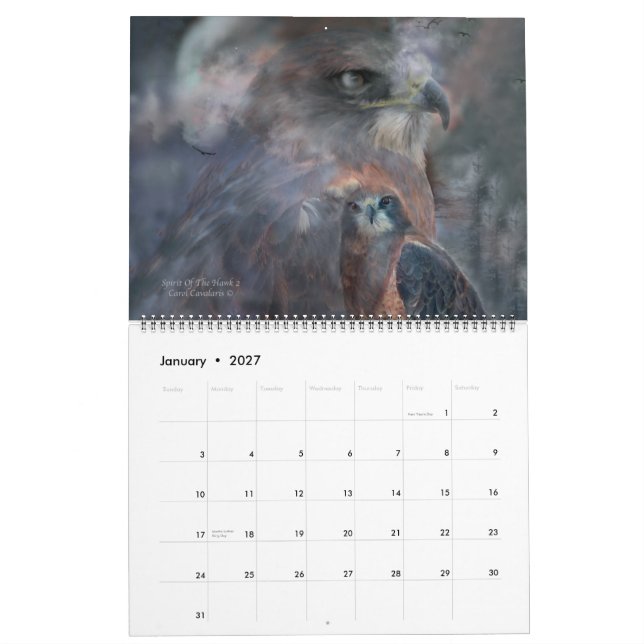 Birds Of Prey Art Calendar 2013 (Jan 2027)