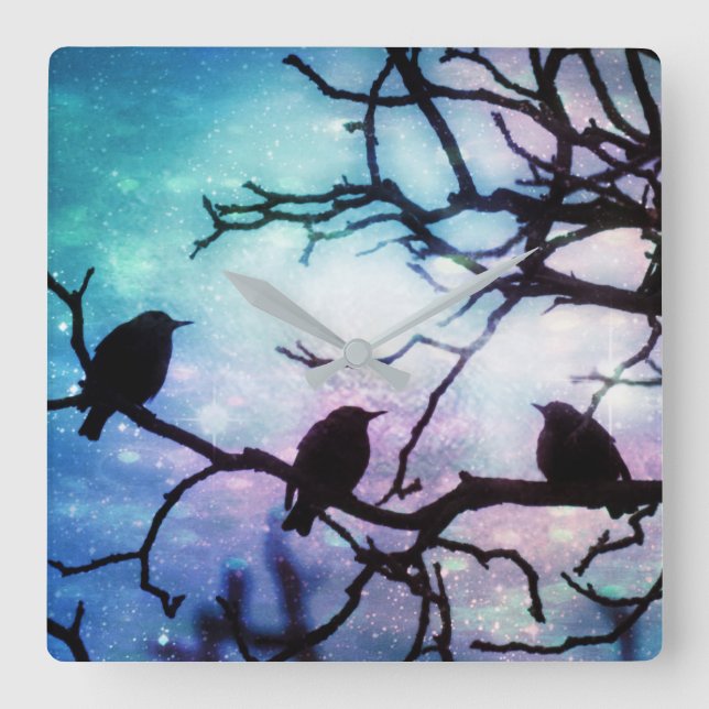 Birds on a Branch - Starlight Wall Clock (Front)