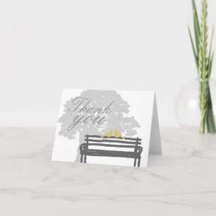 Birds on a Park Bench Wedding Thank You Card
