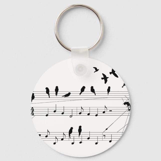 Birds on a Score keychain (Front)