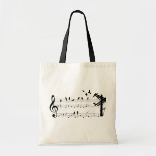 Birds on a Score tote bag