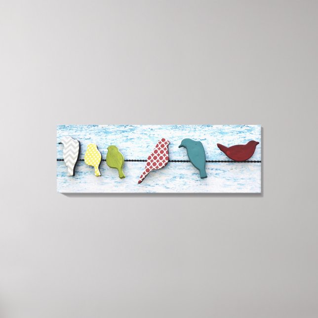 Birds on a Wire 36" x 12", 1.5" Canvas Print (Front)
