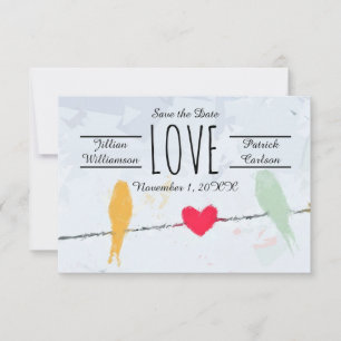 Birds on a Wire - 3x5  Save the Date Card