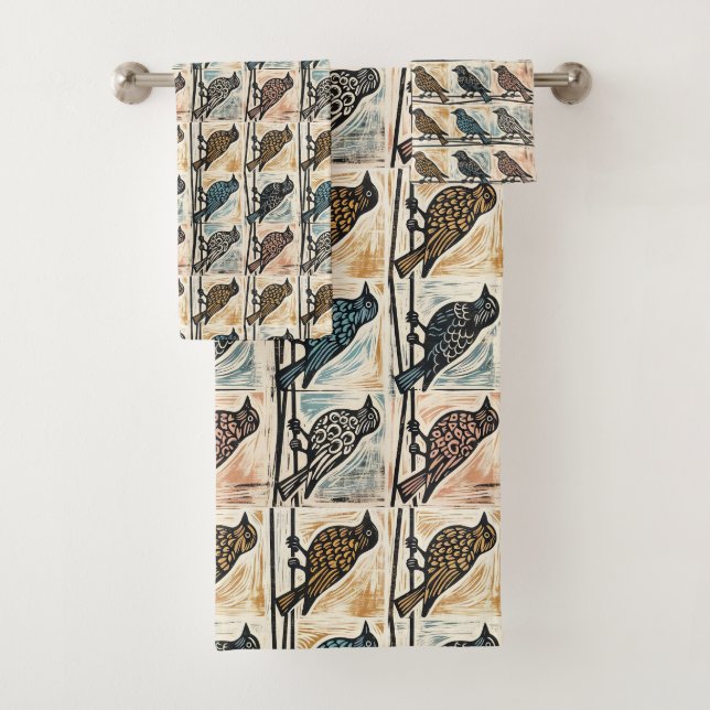 Birds On A Wire Bath Towel Set (Insitu)