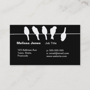 Birds on a wire – dare to be different (black) business card