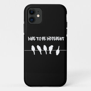Birds on a wire – dare to be different (black) iPhone 11 case