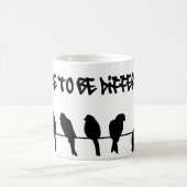 Birds on a wire – dare to be different coffee mug (Center)