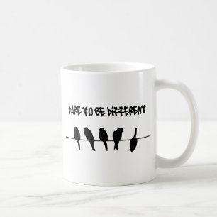 Birds on a wire – dare to be different coffee mug
