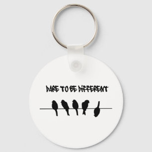 Birds on a wire – dare to be different keychain