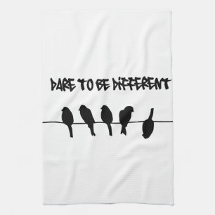 Birds on a wire – dare to be different kitchen towel