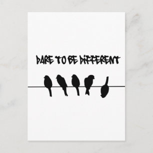 Birds on a wire – dare to be different postcard
