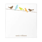 Birds on a Wire Personalized Notepads