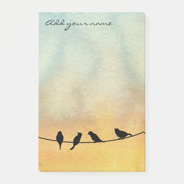 Birds on a wire post-it notes (Front)