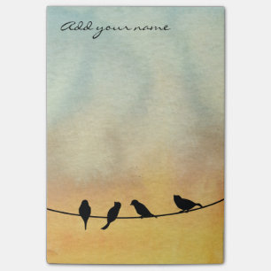 Birds on a wire post-it notes
