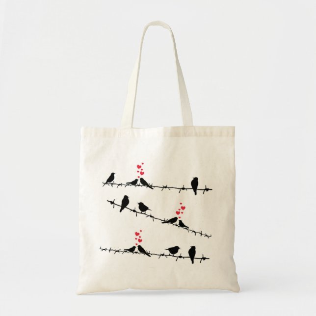 Birds on a wire shopping bag (Front)