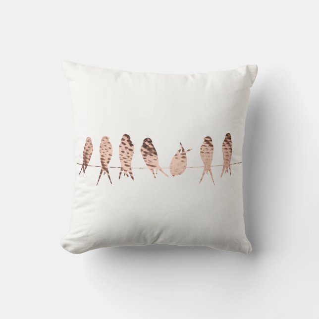 Birds on A Wire Throw Pillow (Front)