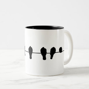 Birds on a Wire Two-Tone Coffee Mug