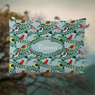 Birds On Branches Personalized Accessory Pouch