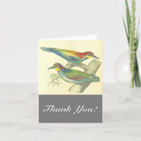 Birds on Branches, Vintage Style, "Thank You!"