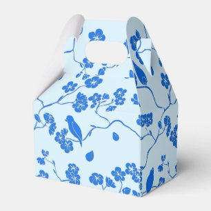 Birds on Cherry Blossoms Blue on Blue Favor Box