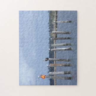 Birds on Posts in Lake Jigsaw Puzzle