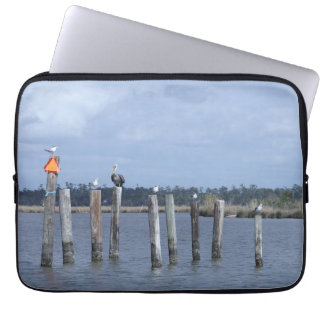 Birds on Posts in Lake Laptop Sleeve