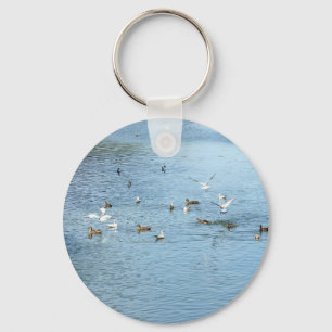 Birds On Summer River Keychain