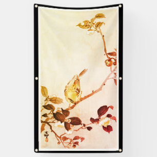 BIRDS ON TREE BRANCH JAPANESE PRINT Banner