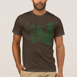Birds on tree dark t-shirt