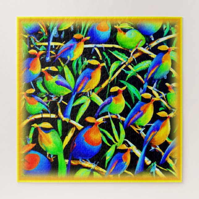 Birds On Tree Painting. Buy Now Jigsaw Puzzle (Vertical)