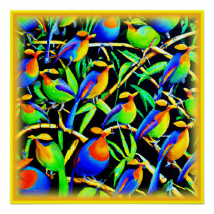 Birds On Tree Painting. Buy Now Poster