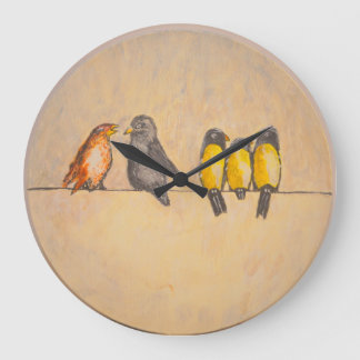 Birds on Wire - Acrylic Wall Clock