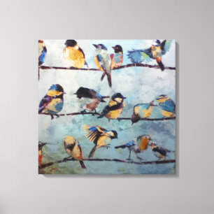 Birds on Wire Canvas Print