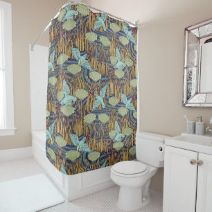 Birds over the pond Vintage Art Nouveau 