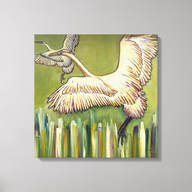 Birds Painting Original Gift for Bird Lovers Canvas Print (Front)