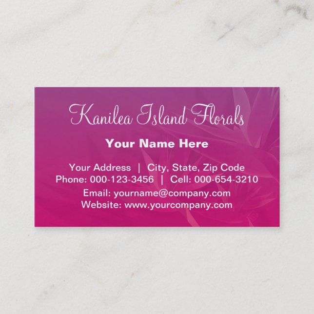 birds paradise.purple ~ bc business card (Front)