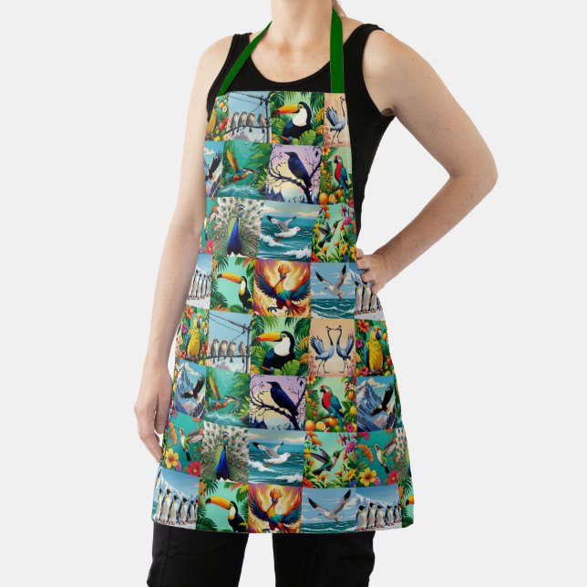 Birds Patchwork Pattern  Apron (Insitu)