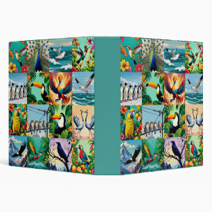 Birds Patchwork Pattern Binder